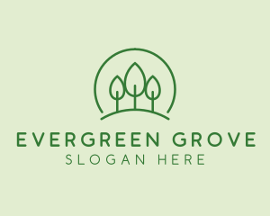 Green Forest Tree Hill logo design