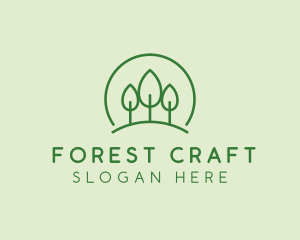 Green Forest Tree Hill logo design