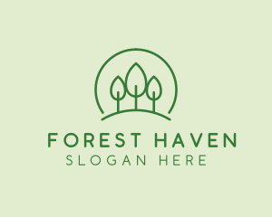 Green Forest Tree Hill logo design