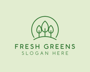 Green Forest Tree Hill logo design