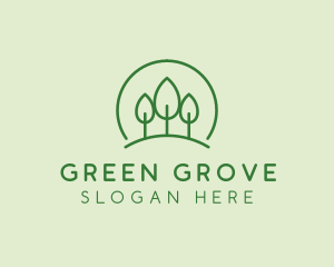 Green Forest Tree Hill logo design