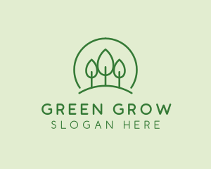 Green Forest Tree Hill logo design