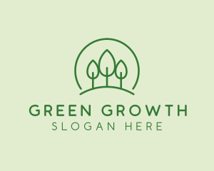 Green Forest Tree Hill logo design