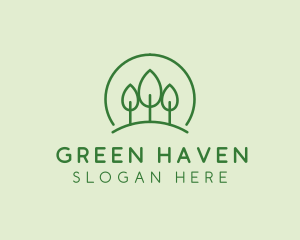 Green Forest Tree Hill logo design