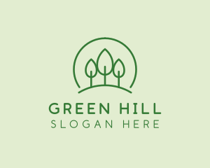 Green Forest Tree Hill logo design