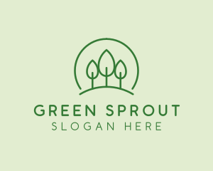 Green Forest Tree Hill logo design