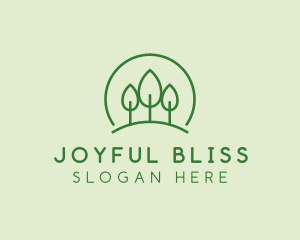 Green Forest Tree Hill logo design