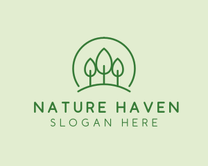 Green Forest Tree Hill logo design