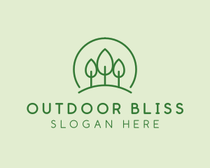 Green Forest Tree Hill logo design