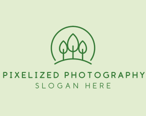 Green Forest Tree Hill logo design