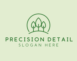 Green Forest Tree Hill logo design