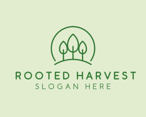 Green Forest Tree Hill logo design