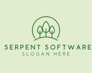 Green Forest Tree Hill logo design