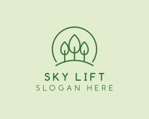 Green Forest Tree Hill logo design