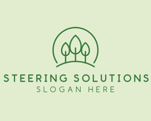 Green Forest Tree Hill logo design