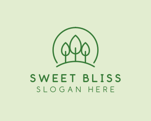 Green Forest Tree Hill logo design