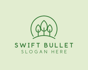 Green Forest Tree Hill logo design