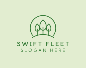 Green Forest Tree Hill logo design