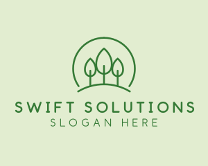 Green Forest Tree Hill logo design