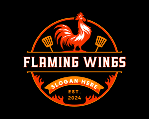 Chicken Rooster Grill logo design