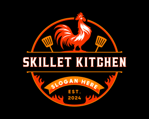 Chicken Rooster Grill logo design