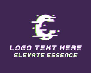 Animation Glitch Letter C Logo