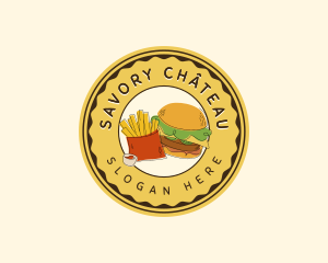 Burger Fries Snack logo design