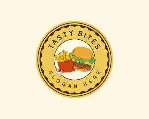 Burger Fries Snack logo design