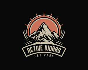 Hiking Mountain Adventure logo design