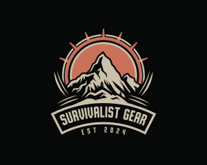 Hiking Mountain Adventure logo design