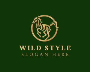 Wild Stallion Horse logo design