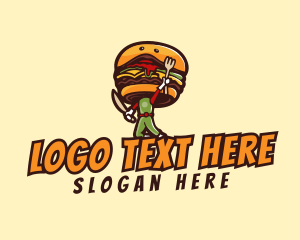 Cooking - Burger Cook Hero logo design