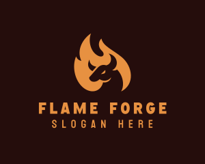 Flaming Barbecue Grill  logo design