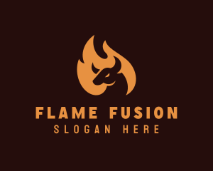 Flaming Barbecue Grill  logo design