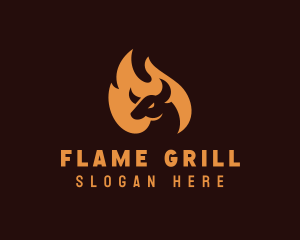 Flaming Barbecue Grill  logo