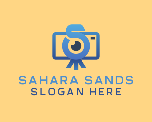 Vlog Camera Letter S logo design