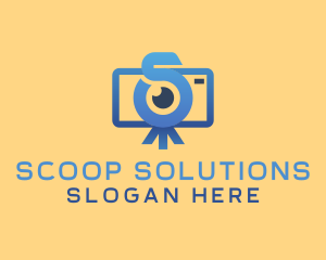 Vlog Camera Letter S logo design