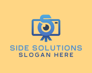 Vlog Camera Letter S logo design