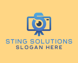 Vlog Camera Letter S logo design