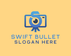 Vlog Camera Letter S logo design