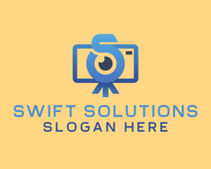 Vlog Camera Letter S logo design