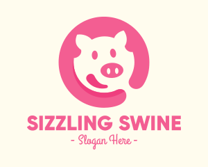 Pink Pig Pork logo design