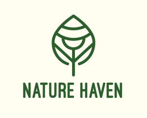 Minimalist Leaf Nature  logo design