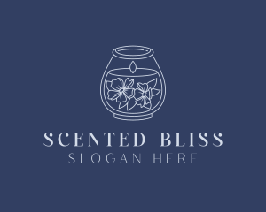 Scented Flower Candle logo design