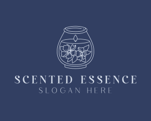 Scented Flower Candle logo design