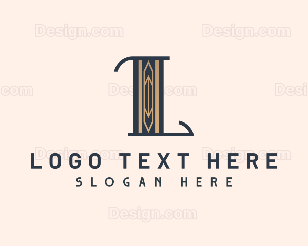 Professional Art Deco Business Letter L Logo