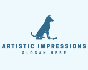 Blue Puppy Dog logo design