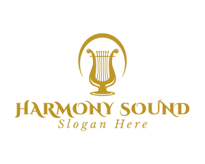 Elegant Harp Lyre Arch Logo