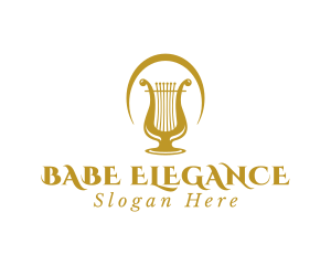 Elegant Harp Lyre Arch logo design