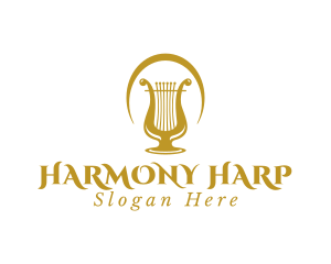 Elegant Harp Lyre Arch logo